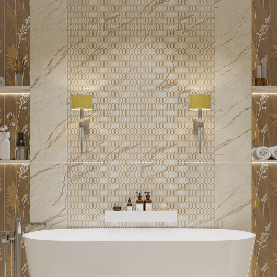 Плитка настенная Azori Forest Geometria 31.5x63 см 1.79 м² матовая цвет бежевый