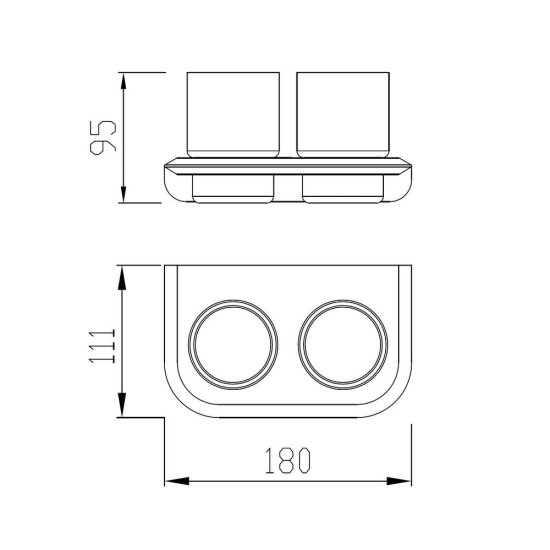 Стакан для ванной Abber Nord с держателем двойной стекло матовый/металл хром (AA1557)