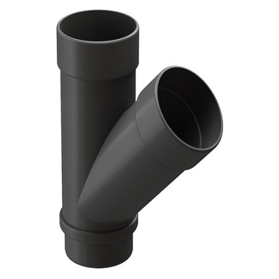 Тройник трубы Docke Lux пластиковый d100 мм 45° графитовый серый RAL 7024