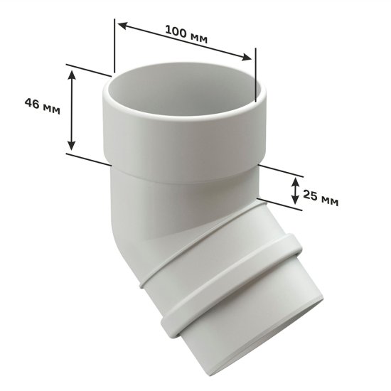 Колено трубы Docke Lux пластиковое d100 мм 45° графитовый серый RAL 7024
