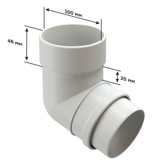 Колено трубы Docke Lux пластиковое d100 мм 72° графитовый серый RAL 7024