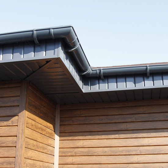 Желоб водосточный Docke Lux пластиковый d140 мм 3 м графитовый серый RAL 7024