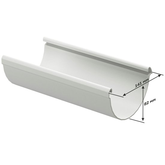 Желоб водосточный Docke Lux пластиковый d140 мм 3 м графитовый серый RAL 7024