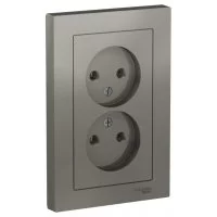 Розетка Systeme Electric AtlasDesign встраиваемая сталь (ATN000920)