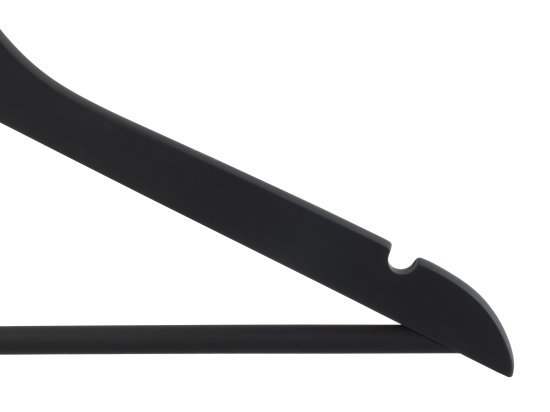 Плечики для одежды KONSENSA 44.5 см с покрытием soft touch дерево цвет черный