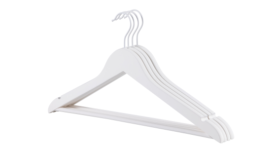 Плечики для одежды KONSENSA 44.5 см с покрытием soft touch дерево цвет белый 4 шт.