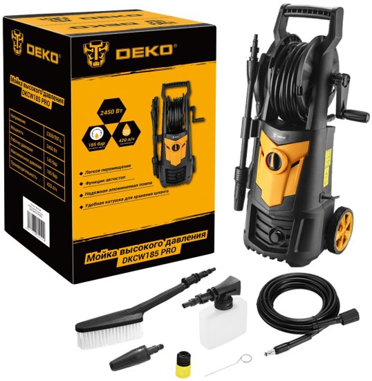 Мойка высокого давления Deko DKCW185, 185 бар, 420 л/ч