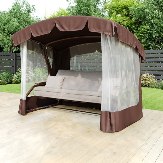 Качели садовые Саванна 4-х местные 320 кг цвет коричневый