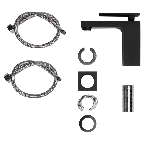 Смеситель для раковины KONSENSA Прато однорычажный цвет черный матовый