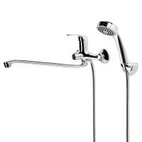 Смеситель для ванны KONSENSA Мауро однорычажный универсальный с лейкой и шлангом цвет хром