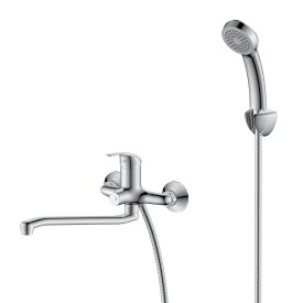 Смеситель для ванны KONSENSA Мауро однорычажный универсальный с лейкой и шлангом цвет хром