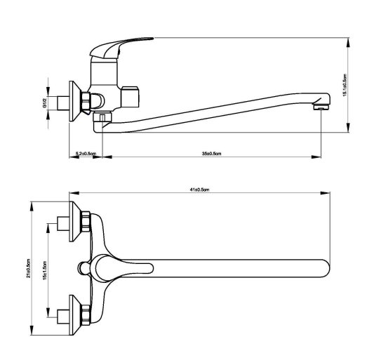 Смеситель для ванны KONSENSA Мауро однорычажный универсальный с лейкой и шлангом цвет хром