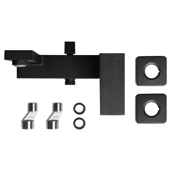 Смеситель для ванны KONSENSA Прато однорычажный цвет черный матовый