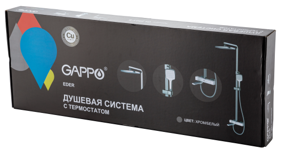 Душевая система Gappo Eder с термостатом 3 режима цвет хром