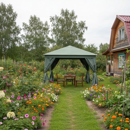 Павильон Garden Story Пергола Линда GS069 3x3 м сталь серый