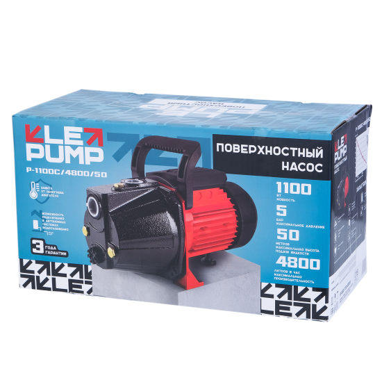 Насос садовый поверхностный Lepump P-1100C/4800/50, 4800 л/ч