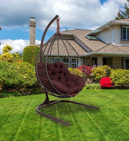 Кресло подвесное Каир 1-х местное до 120 кг коричневый