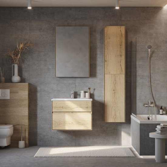 Зеркальный шкаф Aquaton Либерти 65х95х13 см дуб эльвезия