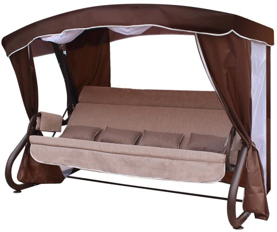Качели садовые Amsterdam 4-х местные шоколадный