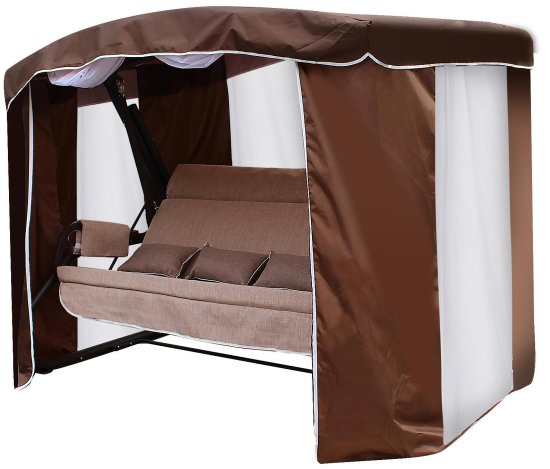 Качели садовые Amsterdam 4-х местные шоколадный