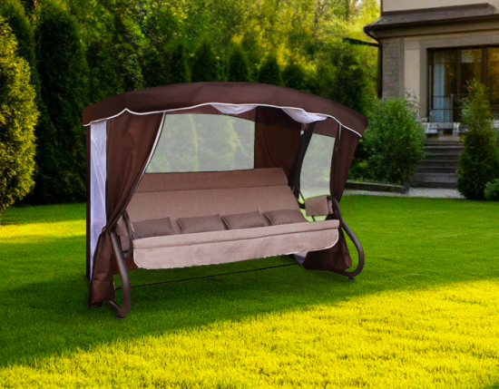 Качели садовые Amsterdam 4-х местные шоколадный