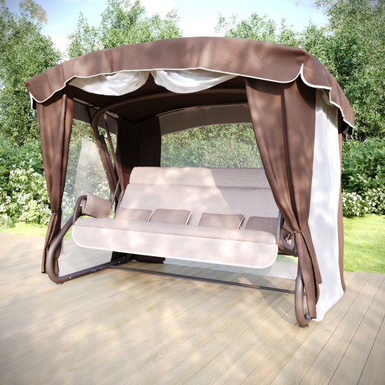 Качели садовые Amsterdam 4-х местные шоколадный