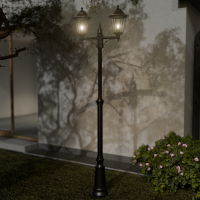 Светильник уличный напольный KREAFORTA Whillans 2 лампы 200 см цвет черный