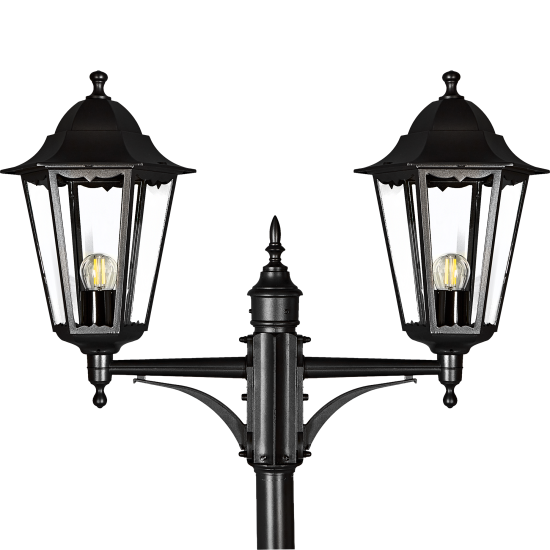 Светильник уличный напольный KREAFORTA Whillans 2 лампы 200 см цвет черный