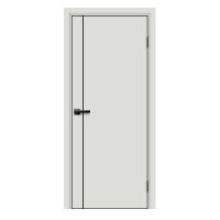 Дверь межкомнатная глухая Асти_В 60x200 см Hardflex цвет белый жемчуг с замком и петлями