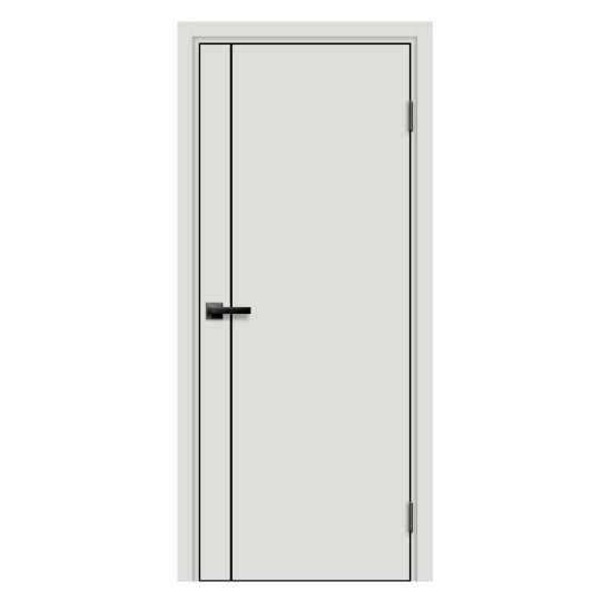 Дверь межкомнатная глухая Асти_В 80x200 см Hardflex цвет белый жемчуг с замком и петлями