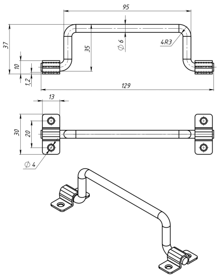 Ручка откидная Металлист №4