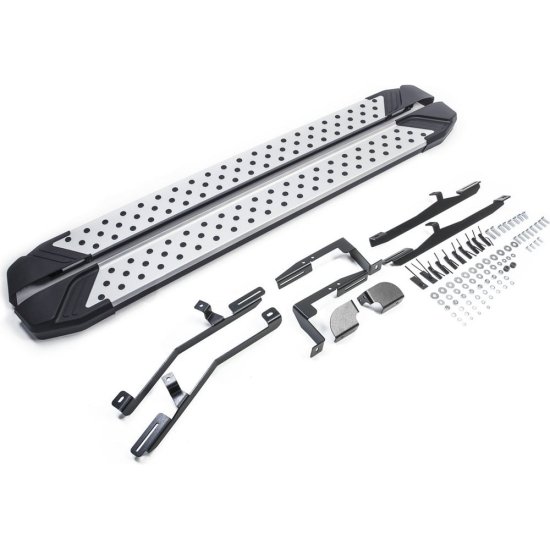 Пороги Hyundai Santa Fe 12-18/Santa Fe Premium 15-16 Rival Bmw-Style круги