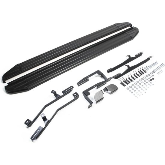 Автомобильные пороги для Hyundai Santa Fe III 2012-2018 г.в./Santa Fe Premium 2015-2016 г.в. Rival Premium-Black