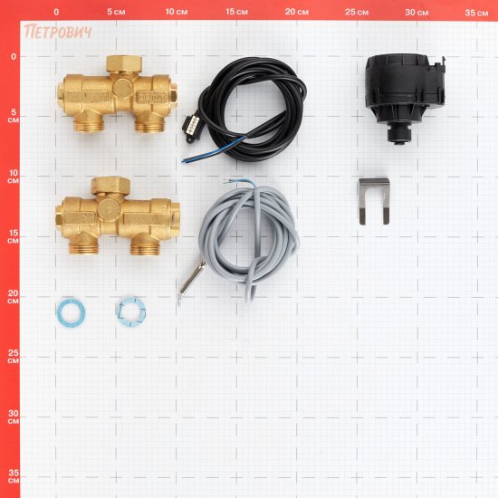Клапан смесительный 3-х ходовой Stout 3/4 ВР(г) х 3/4 НР(ш) для обвязки котла с бойлером комплект (SFB-0001-000001)