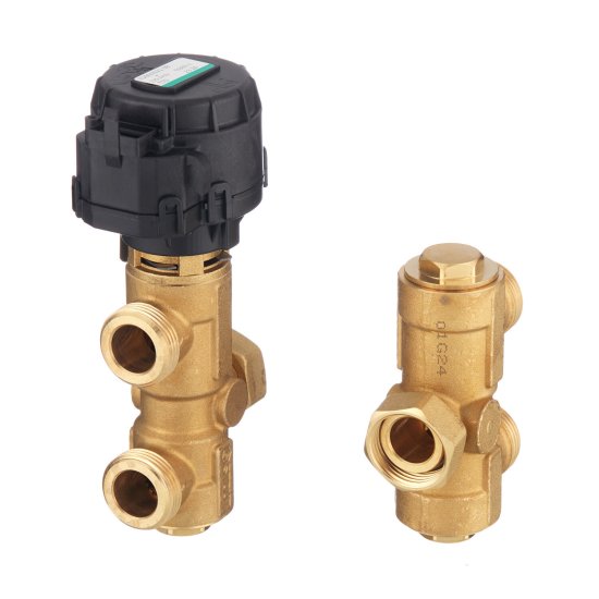 Клапан смесительный 3-х ходовой Stout 3/4 ВР(г) х 3/4 НР(ш) для обвязки котла с бойлером комплект (SFB-0001-000001)