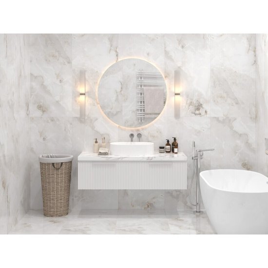 Керамогранит Staro Palacio Nestle Bianco бежевый полированный 1200х600х9 мм (2 шт.=1,44 кв.м)