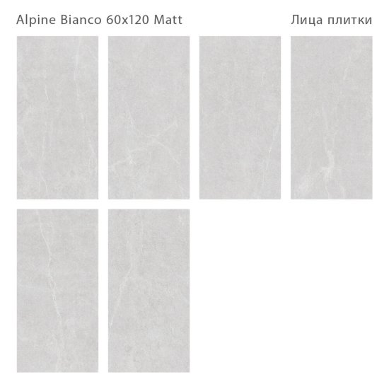 Керамогранит Staro Silk Alpine Bianco Matt серый матовый 1200x600x8 мм (3 шт.=2,16 кв.м)