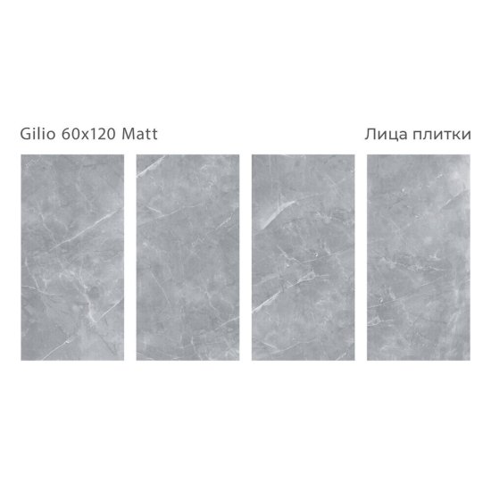 Керамогранит Staro Silk Gilio серый матовый 1200x600x9 мм (2 шт.=1,44 кв.м)