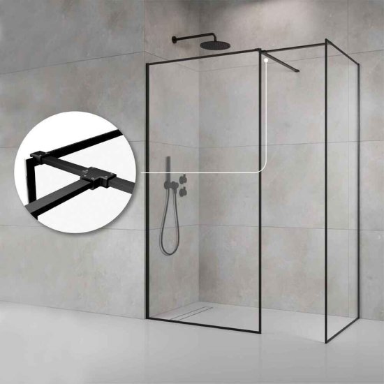 Коннектор каркаса душевой перегородки Ulitka Prisma т-образный черный