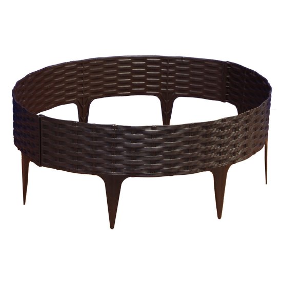 Пластиковый бордюр Протэкт Ротанг 0,19х3,2 м коричневый (4 шт.)