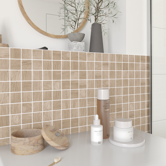 Мозаика керамическая KREAFORTA бежевый дерево 303x303x6 мм