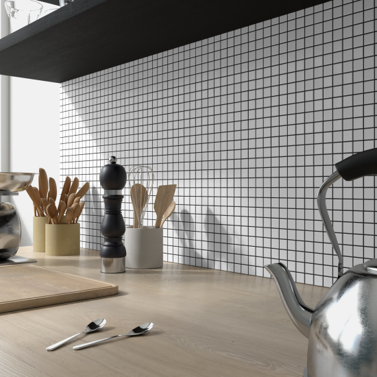 Мозаика стеклянная KREAFORTA белая 327x327x4 мм