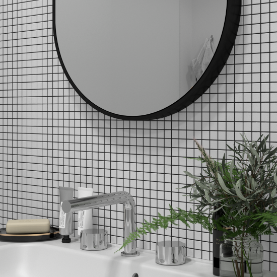 Мозаика стеклянная KREAFORTA белая 327x327x4 мм