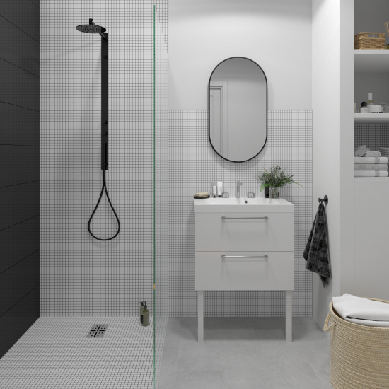 Мозаика стеклянная KREAFORTA белая 327x327x4 мм