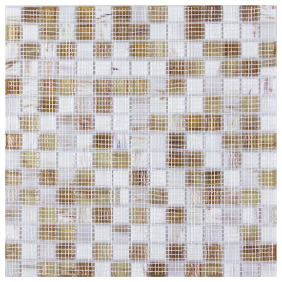 Мозаика стеклянная KREAFORTA бежево-белая 327x327x4 мм