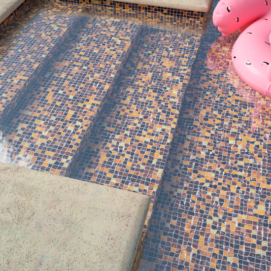 Мозаика стеклянная KREAFORTA коричневая 327x327x4 мм