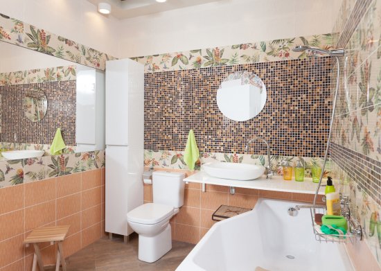 Мозаика стеклянная KREAFORTA коричневая 327x327x4 мм