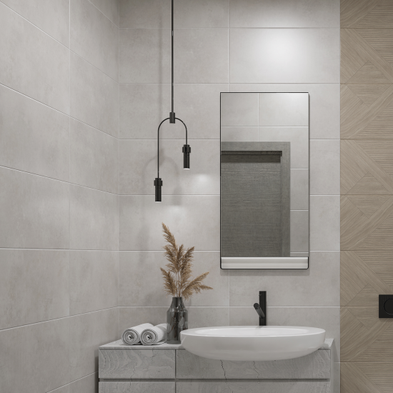 Плитка настенная Azori Cemento 31.5x63 см 1.79 м² матовая цвет серый