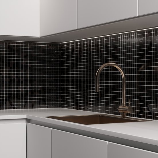 Мозаика стеклянная KREAFORTA черная 300x300x4 мм