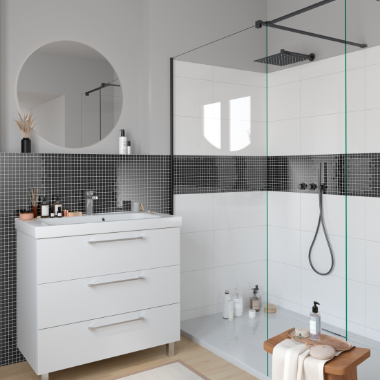 Мозаика стеклянная KREAFORTA черная 300x300x4 мм